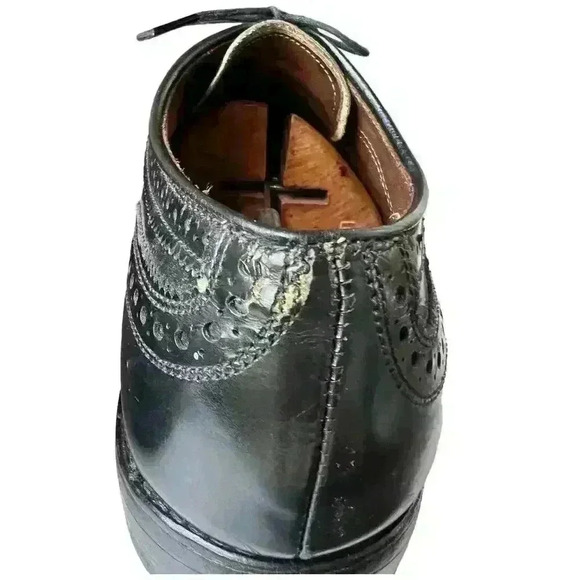 Allen Edmonds McAllister Men 9.5 Black Brogue Wingtip Oxford Dress Shoes - Picture 7 of 9